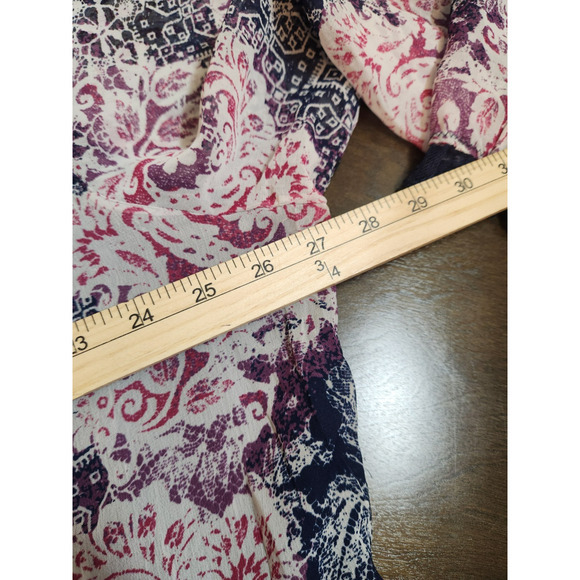 Coldwater Creek Women's Multicolor Geometric Floral Boho V-Neck Blouse Size 1X - Picture 6 of 7